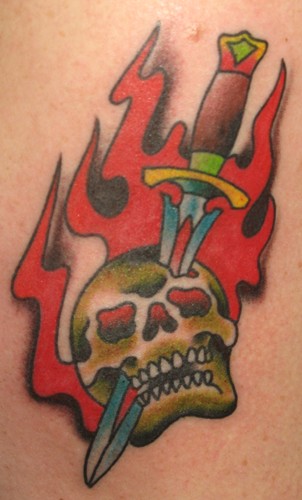 Tattoos - Small tattoos - skull and dagger
